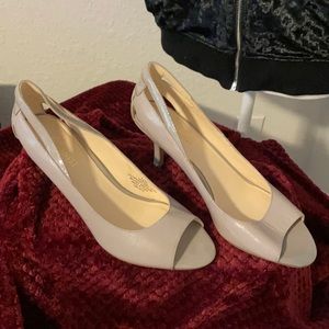 Nine West upper leather open toe heels
